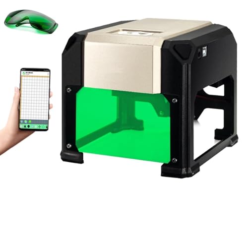 VFMVOYNZ Lasergravierer mit Computer-/Handy-App-Steuerung, tragbare Lasergravurmaschinen-Kits für Holz-/Kunststoff-/Keramik-/Glas-/Lebensmittel-Laserschneider (Arbeitsbereich 3,15 × 3,15 Zoll) von VFMVOYNZ