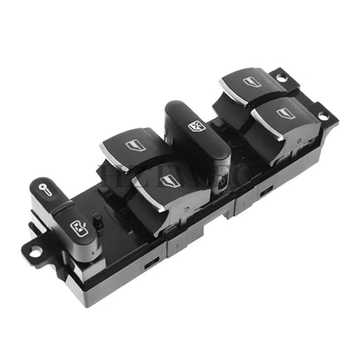 Für Bora Für Jetta Für Golf Für MK4 Für Passat B5 Für Seat Leon Toledo 3BD959857 Fensterheber-Steuerschalter-Taste Rot 9 Pin Fensterheberschalter(Silver Window) von VFRTAAZ