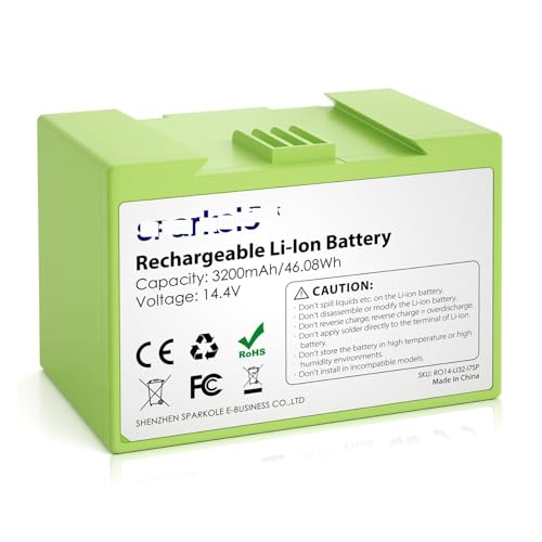 VFUNIOUSF 3200 mAh Ersatzakku, kompatibel mit Roomba, I7+ E5 E6 5150 6198 I3+ 3150 I4 4552 Lithium-Akku for Staubsauger VFUNIOUSF 3200 mAh Ersatzakku, kompatibel mit Roomba, I7+ E5 E6 5150 6198 I3+ 3150 I4 4552 Lithium-Akku for Staubsauger von VFUNIOUSF