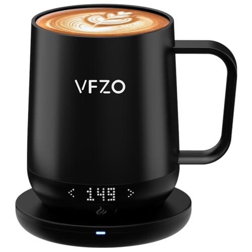 VFZO Smart Mug,Self Heating,Temperature Controlled, Self-Heating Coffee Mug.LED Echtzeit-Temperaturanzeige. Maximale Akkulaufzeit 180 Minuten. Intelligente Kaffeetasse (30,5 ml) von VFZO