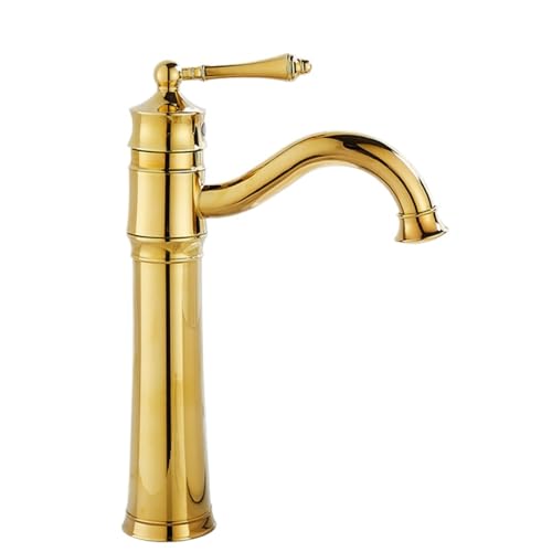 All-Copper Retro Waschbecken Wasserhahn WC Badezimmer Schrank Haushalt Waschbecken Spritzwassergeschützt Wasserhahn (Gold hoch) von VFfotO