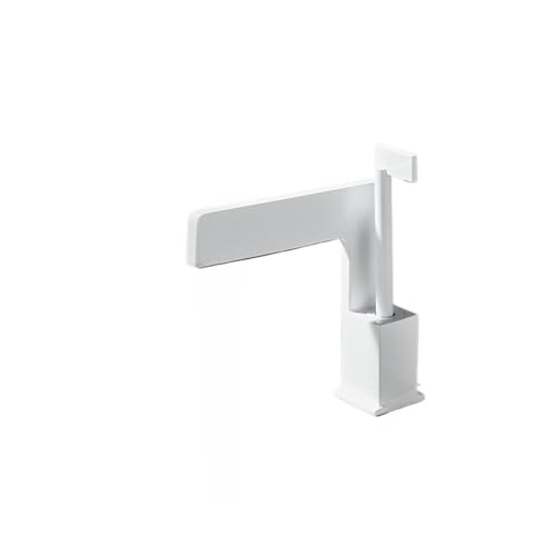 All-Kupfer-Wasserfall-Waschtisch-Wasserhahn, Haushalt, Badezimmer, Schrank, Waschbecken, Einloch-Heiß- und Kaltwasserhahn, spritzwassergeschützt (weiß) von VFfotO