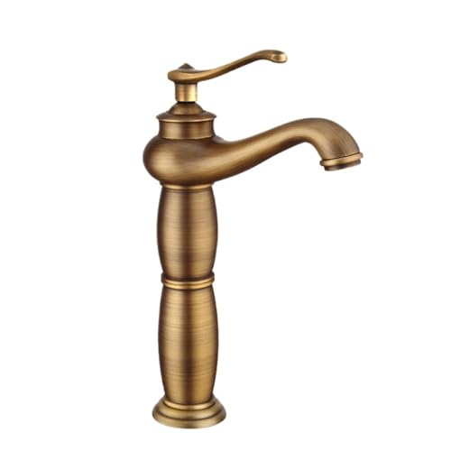 Antike All-Kupfer-Waschtischarmatur Einloch-Badezimmerschrank Waschbecken Spritzwassergeschützt Heiß- und Kalthahn (Antik) von VFfotO