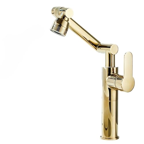 Antiker All-Kupfer-Wasserhahn, Haushalt, Badezimmer, Badezimmer, Schrank, Waschbecken, spritzwassergeschützt, heiß und kalt, goldfarben von VFfotO