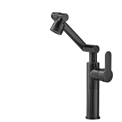 Antiker All-Kupfer-Wasserhahn, Haushalt, Badezimmer, Badezimmer, Schrank, Waschbecken, spritzwassergeschützt, heiß und kalt (schwarz hoch) von VFfotO