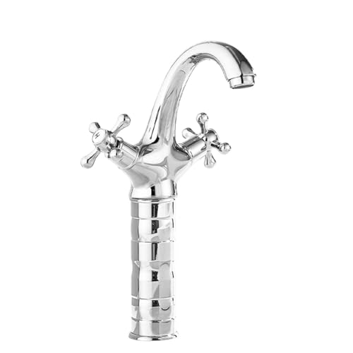 Antiker All-Kupfer-Wasserhahn, WC, Badezimmerschrank, Haushaltsbecken, Waschbecken, spritzwassergeschützt, heiß und kalt (galvanisiert, hoch) von VFfotO