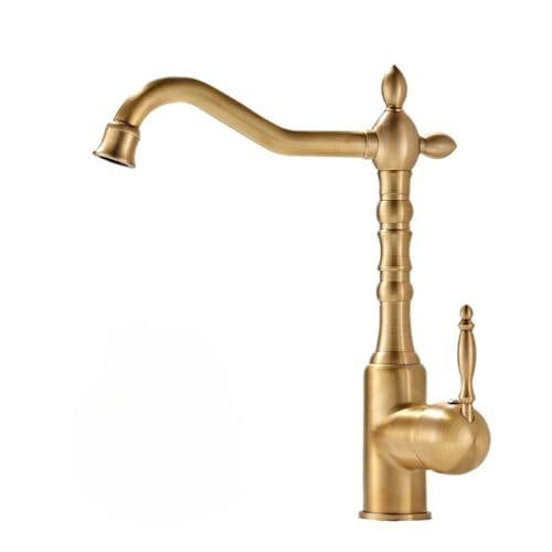 Antiker Wasserhahn aus Kupfer, Retro-Badezimmer-Theke, Waschbecken, heißer und kalter Wasserhahn (antiker Griff)) von VFfotO