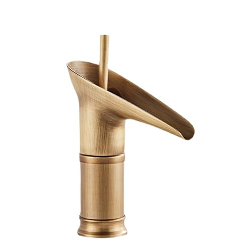 Antikes Weinglas, Wasserfall-Wasserhahn, Badezimmerschrank, Gesichtswaschtisch-Waschbecken, heiß und kalt, spritzwassergeschützter Wasserhahn (antiker kurz) von VFfotO