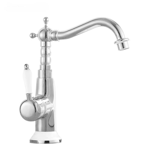 Ganzkupfer Gold Keramik Waschbecken Wasserhahn Haushalt Badezimmer Theke Waschbecken Küche Warm und Kalt Waschbecken Wasserhahn (Chrom-Keramik kurz) von VFfotO