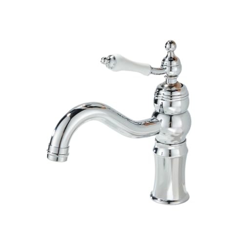 Retro Waschbecken Wasserhahn WC Badezimmer Schrank Einloch Waschbecken Alle Kupfer Warm und Kalt Wasserhahn Spritzwassergeschützt (Galvanisierte Keramik) von VFfotO