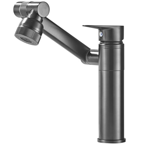 Wasserbeschichtung Gun Ash All-Copper Lucky Cat Basin, Hot and Cold Wasserhahn, Badezimmer, Badezimmerschrank, Gesichtsbecken, Multifunktionaler spritzwassergeschützter Wasserhahn (kurz) von VFfotO