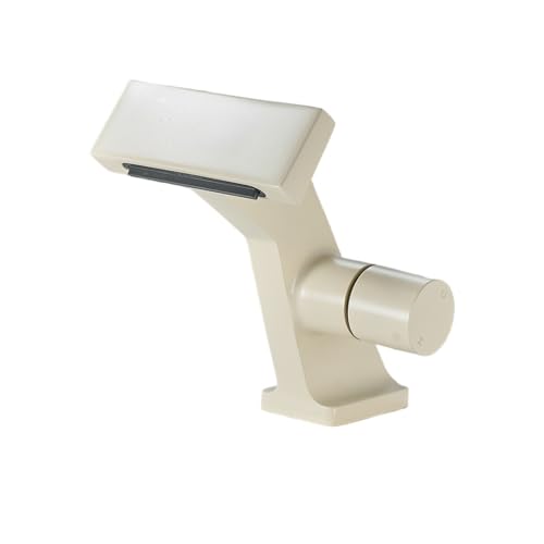 Wasserfallauslass-Waschbeckenarmatur Haushalt All-Copper Heiß- und Kaltwaschbecken Untertischwaschbecken Mischarmatur (Weiß) von VFfotO