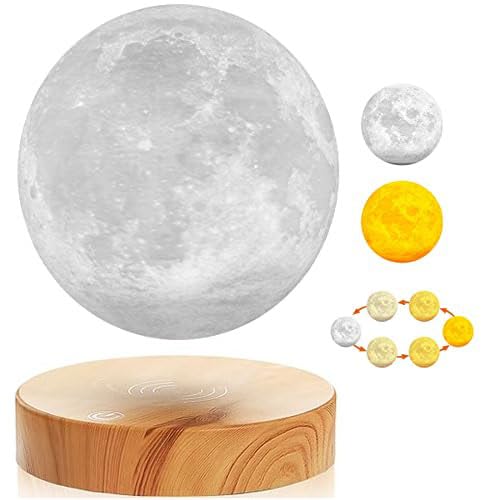 VGAzer Levitierende Mondlampe Magnetische Schwebende Rotierende Mondlicht Schreibtischlampe Nachtleuchten (3 Farben) von VGAzer