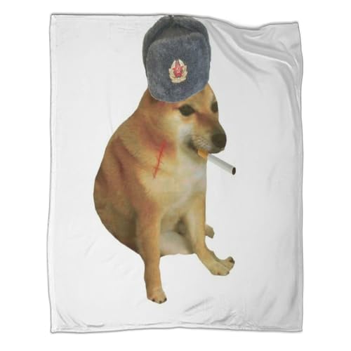 VGDKAOBM Decke 50x60inch(127x152cm) Kuscheldecken Sanft Flanell Weich Fleecedecke Bettüberwurf Lustiger Doge Cheems von VGDKAOBM