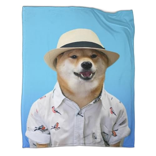 VGDKAOBM Decke 60x80inch(150x200cm) Kuscheldecken Sanft Flanell Weich Fleecedecke Bettüberwurf Lustiger Doge Cheems von VGDKAOBM