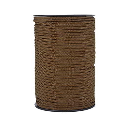 100m Paracord Rolle Seil, 4mm Flechtleine 9 Strang Fallschirm Schnur aus Polypropylen und Polyester für Camping Outdoor Klettern Survival(Braun) von VGEBY