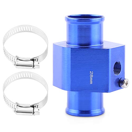 Auto Wasser Temp Temperatur Gemeinsame Rohr Sensor Aluminum Kühlerschlauch Adapter 26-40Mm Blau (Abmessung : 28Mm) Wassertemperatur Adapter von VGEBY