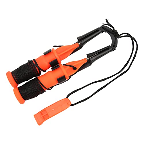 Eispickel, 2Pcs Winter Eispickel Eisfischen Sicherheitspicks Notfallausrüstung für Eisfischen mit Notfallpfeife Angelgerät Werkzeug(Schwarzes Seil) Angelwerkzeug von VGEBY