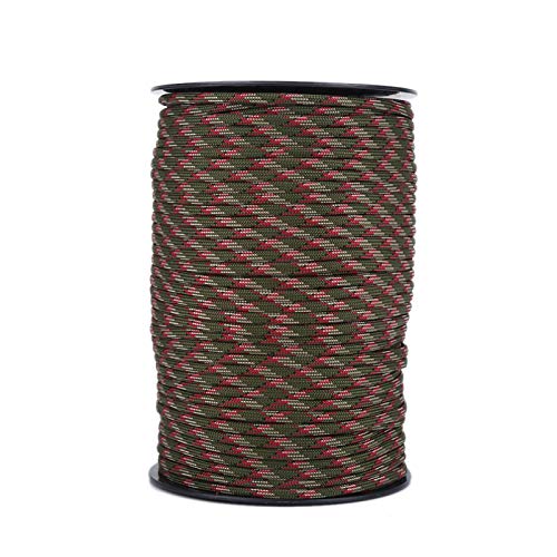 100M Paracord Rolle Seil, 4Mm Flechtleine 9 Strang Fallschirm Schnur Aus Polypropylen Und Polyester Für Camping Outdoor Klettern Survival(Dschungeltarnung) Camping Zelte von VGEBY1