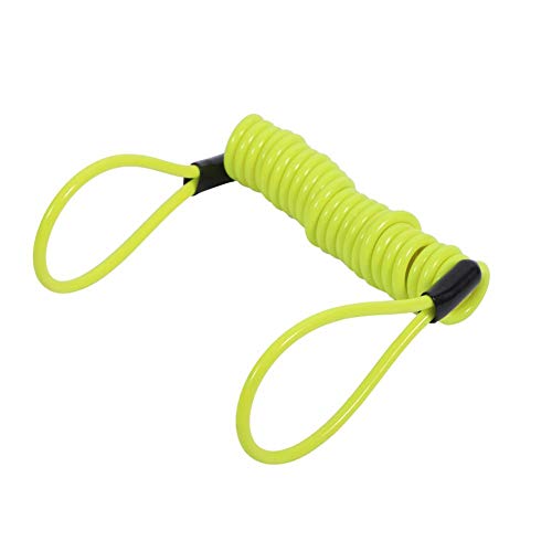 VGEBY1 Disk Lock Kabel, Motorrad Erinnerung Kabel Disk Lock Kabel 1,25 m Alarmschloss Sicherheitsfeder Erinnerung Kabel (Gelb) von VGEBY1