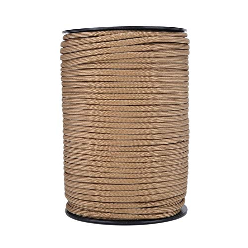 Vgeby1 100M Paracord Rolle Seil, 4Mm Flechtleine 9 Strang Fallschirm Schnur Aus Polypropylen Und Polyester Für Camping Outdoor Klettern Survival(Khaki) Campingzelte Und Zubehör Camping Zelte von VGEBY1