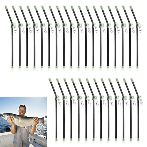 VGECEE 30 Stück Fishing Anti Tangle Boom Set 20CM Anti Tangle Boom Mit Wirbel Futterkorb Sleeves Angeln Set Abstandshalter Röhrchen mit Wirbel Angelzubehör für Boots, See und Stauseeangeln von VGECEE