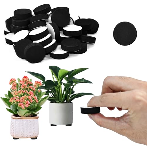 VGECEE 60 Stück Unsichtbare Blumentopf Füße Selbstklebenden Topffüße Unsichtbare Pflanzentopf Füße für Blumenkübel rutschfest für Indoor Outdoor Pflanzgefäße Garten Pflanze Töpfe von VGECEE
