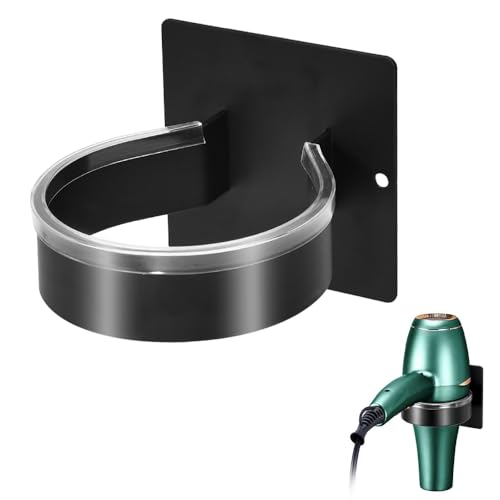 VGECEE Föhnhalter Wand Ohne Bohren Föhn Halterung Aufbewahrung Kleben Fönhalterung Haartrockner Halterung Selbstklebend Fön Wandhalterung Haartrocknerhalter für Bad Barbershop Hotel von VGECEE