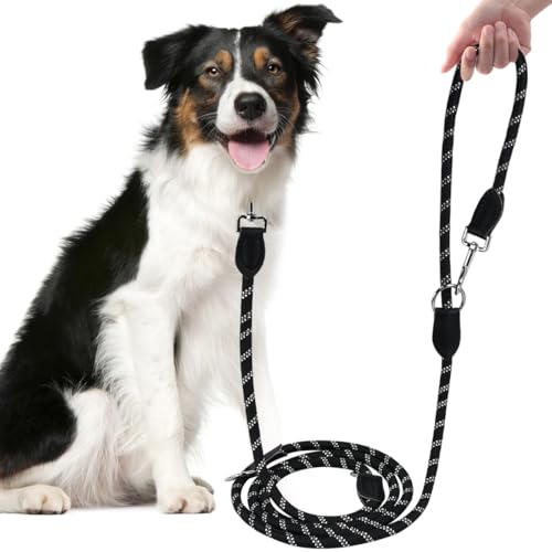 VGECEE Hundeleine für Große & Mittelgroße Hund (15-60kg) 3 M Doppelleine Verstellbare Schleppleine mit 3 Karabiner Reflektierende Freihandleine Führleine Umhängeleine Hund 200kg Zugkraft von VGECEE