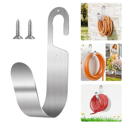 VGECEE Schlauchhalter Wand Schlauchaufhängung Gartenschlauch Halterung Edelstahl Schlauchhalter Garten Wandhalterung Gartenschlauch Gartenschlauchhalter Metall Schlauch Halterung für Wasserschlauch von VGECEE