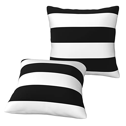 VGFJHNDF Kissenbezug, gestreift, schwarz-weiß, bedruckt, quadratisch, modern, 30 x 30 cm, 2 Stück von VGFJHNDF