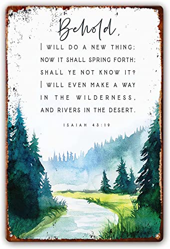 VGFKOSAD Isaiah 43 19 Behold I Will Do A New Thing Bibelvers Wandkunst Metall-Blechschild Christian I Am Making A Way Schrift Kinderzimmer Taufe Geschenk Poster Männerhöhle Bar Schilder 20,3 x 30,5 cm VGFKOSAD Isaiah 43 19 Behold I Will Do A New Thing Bibelvers Wandkunst Metall-Blechschild Christian I Am Making A Way Schrift Kinderzimmer Taufe Geschenk Poster Männerhöhle Bar Schilder 20,3 x 30,5 cm von VGFKOSAD