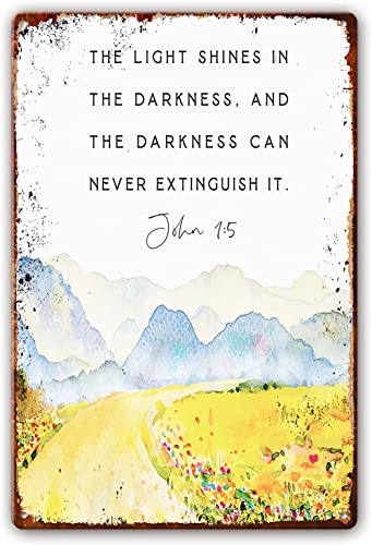 VGFKOSAD Metall-Blechschild Johannes 1 5 The Light Shines In The Darkness Bibelvers Wandkunstdruck Jesus Is Lord Schrift Wandkunst Taufe Geschenk Bauernhaus Christliches Schild Poster 20,3 x 30,5 cm VGFKOSAD Metall-Blechschild Johannes 1 5 The Light Shines In The Darkness Bibelvers Wandkunstdruck Jesus Is Lord Schrift Wandkunst Taufe Geschenk Bauernhaus Christliches Schild Poster 20,3 x 30,5 cm von VGFKOSAD