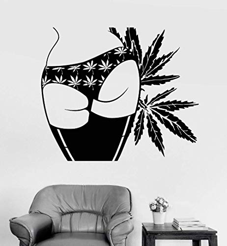 Wandtattoo Sexy Girl Butt Marihuana Hanf Unkraut Cannabis Aufkleber 48 * 57Cm von VGHJHK