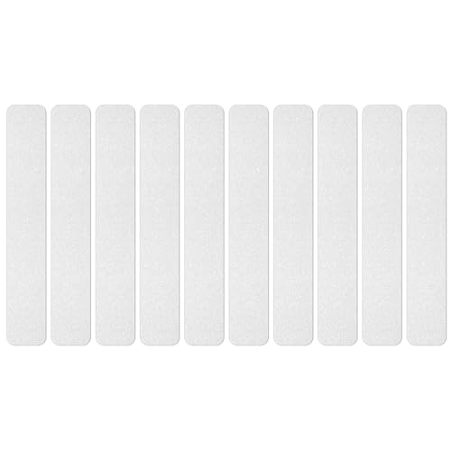 VGOL 10 Stück Anti-Rutsch Klebeband Vorgeschnittene Streifen Rutschfest Selbstklebend Sicherheitsband für Treppenstufen Stufen Leitern Rampen Gerüste 30 Cm X 5 Cm Transparent von VGOL