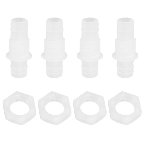 VGOL 4 Stück 12mm Kunststoff Pagoden Verbinder Kunststoff Gerader Durchgangsverbinder Schlauch Barb Fitting Kunststoff Gerader Inline-Verbinder Kunststoff Schlauchverbinder Aquarium Zubehör von VGOL