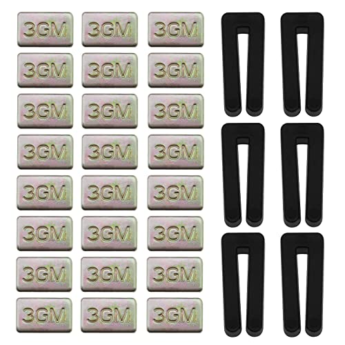 VGOL 6 Set Deckenventilator-Flügelausgleichsset, Ventilator-Auswucht-Kits, einschließlich 6 Stück Kunststoff-Ventilator-Auswuchtclip und 18 Stück Metall, selbstklebend, 3 g Gewicht von VGOL