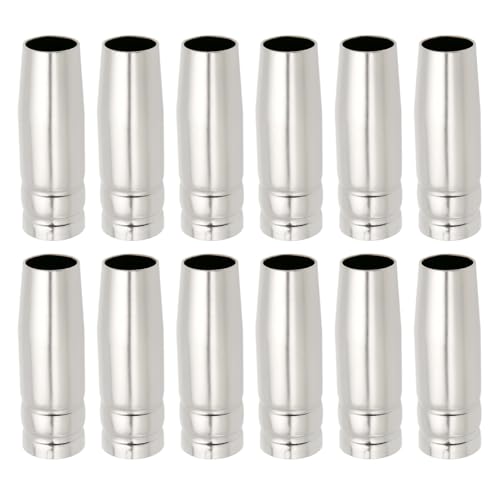 VGOL 12 Stück MB15 MIG 12mm Schweißdüsenabdeckung Brennerspitze Abdeckkappe Konische Steckpassung Verchromtes Messing für 14AK Und 15AK Brenner VGOL 12 Stück MB15 MIG 12mm Schweißdüsenabdeckung Brennerspitze Abdeckkappe Konische Steckpassung Verchromtes Messing für 14AK Und 15AK Brenner von VGOL