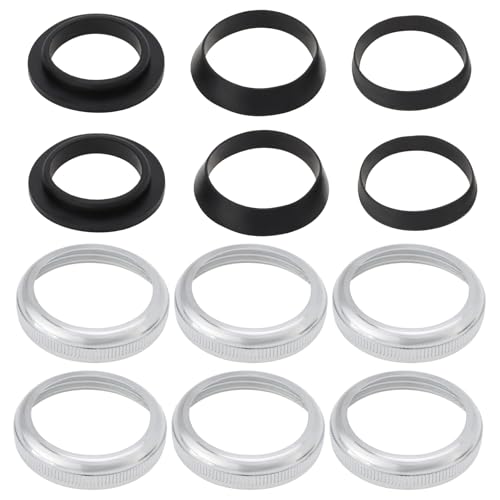 VGOL 2 Sets Gummi Keildichtung Flachdichtung Dichtungsset mit Messing Überwurfmuttern für 1,25 Zoll Waschbecken Siphon Dichtung Waschbecken Waschbecken Abflussrohr Geruchsverschluss von VGOL
