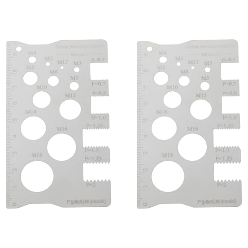 VGOL 2 x 100 mm Edelstahl-Schrauben-Steigungslehre-Set, Schraubenmutter-Gewindegrößenmessung von VGOL