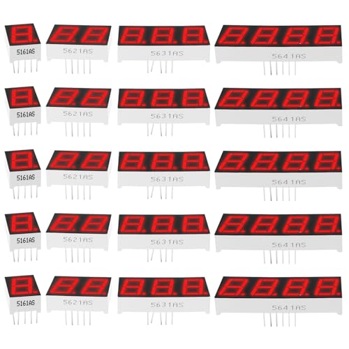 VGOL 20 Stück 1,4 cm Common Cathode Digital Display LED Display Digital Tube für Uhr Uhr PC Board Rot (1 Bit 2 Bit 3 Bit 4 Bit) von VGOL