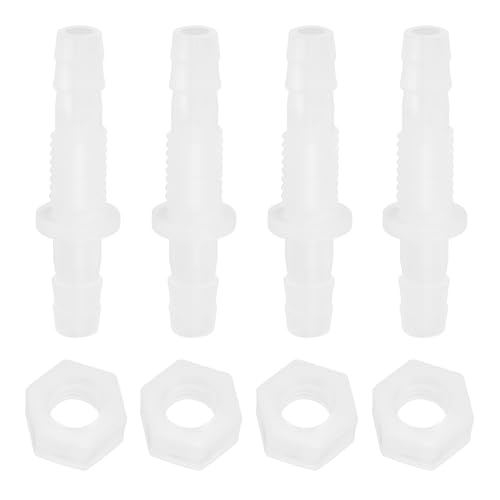 VGOL 4 Stück 6 mm Kunststoff Pagodenverbinder Kunststoff gerade Durchgangsverbinder Barb Connector Kunststoff Gerade In-Line Stecker Kunststoff Schlauchverbinder Fisch Tank Zubehör von VGOL