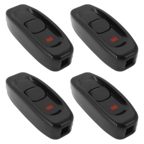 VGOL 4 Stück Inline-Schnurschalter Durchführungs-Wippschalter 110-250V 10A Schnurkabelschalter Passend für Tischlampe Spiegellampe Wandlampe Schwarz VGOL 4 Stück Inline-Schnurschalter Durchführungs-Wippschalter 110-250V 10A Schnurkabelschalter Passend für Tischlampe Spiegellampe Wandlampe Schwarz von VGOL