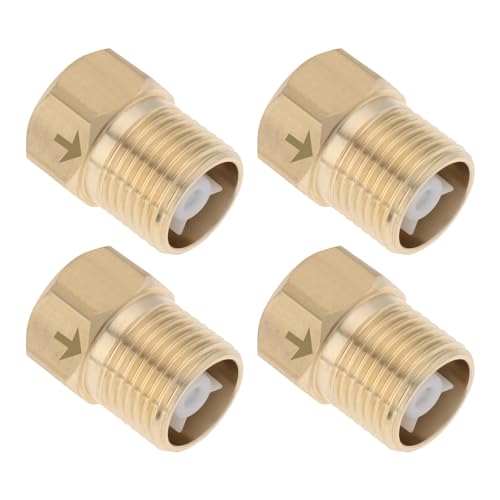 VGOL 4 Stück Messing Rückschlagventil G1/2 Zoll Innengewinde auf G1/2 Zoll Außengewinde für Warmwasserbereiter Tanks Türme Toiletten Ansaugsysteme Rückflussverhinderer von VGOL
