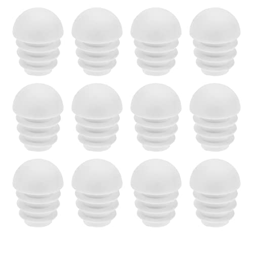 VGOL 50 Stücke Kunststoff Rohreinsatz Stecker Runde Endstopfen Rohr Gewölbte Einsätze Endkappen Stopper Möbelzubehör für Stühle Tischbeine 16 Mm Weiß von VGOL