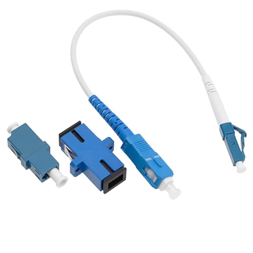 VGOL Glasfaserkabel LC/UPC-SC/UPC, optisches Patchkabel, Simplex-Monomode, mit Adaptern und Kopplern aus Glasfaser, 20 cm von VGOL