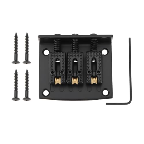 VGOL Schwarzer 3-saitiger E-Gitarrensteg mit 1 Schraubenschlüssel und 4 Schrauben VGOL Schwarzer 3-saitiger E-Gitarrensteg mit 1 Schraubenschlüssel und 4 Schrauben von VGOL