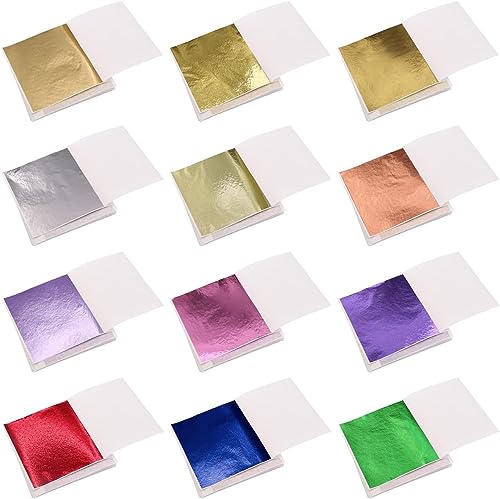 VGSEBA Imitation Blattgold Kunsthandwerk Kunstprojekt Möbel Gemälde Wand DIY (12 Farben-600 PCS) von VGSEBA