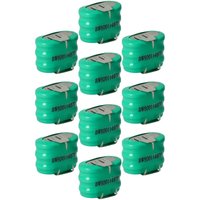 Vhbw - 10x NiMH Ersatz Knopfzellen-Akku Typ 3/V150H 3-Pins 150mAh 3,6V kompatibel mit Modellbau-Akkus, Solar-Leuchten uvm. von VHBW