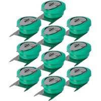 Vhbw - 10x NiMH Ersatz Knopfzellen-Akku Typ V40H 3-Pins 40mAh 1,2V kompatibel mit Modellbau-Akkus, Solar-Leuchten uvm. Vhbw - 10x NiMH Ersatz Knopfzellen-Akku Typ V40H 3-Pins 40mAh 1,2V kompatibel mit Modellbau-Akkus, Solar-Leuchten uvm. von VHBW